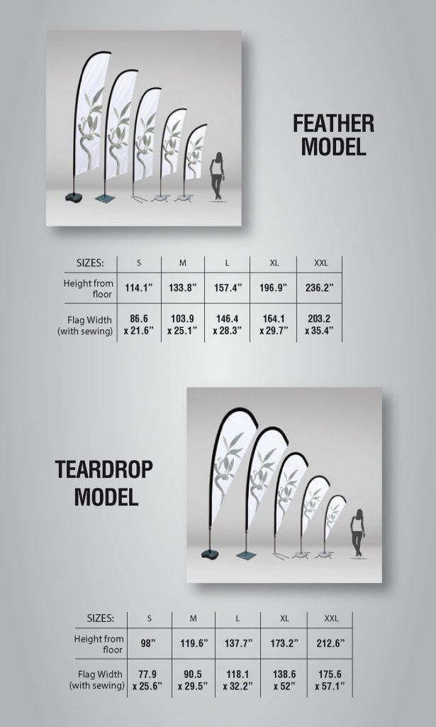 PROMOTIONAL FLAGS feather and tear drop