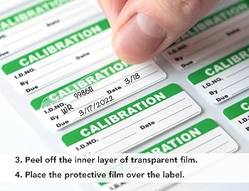 Calibration Printed label